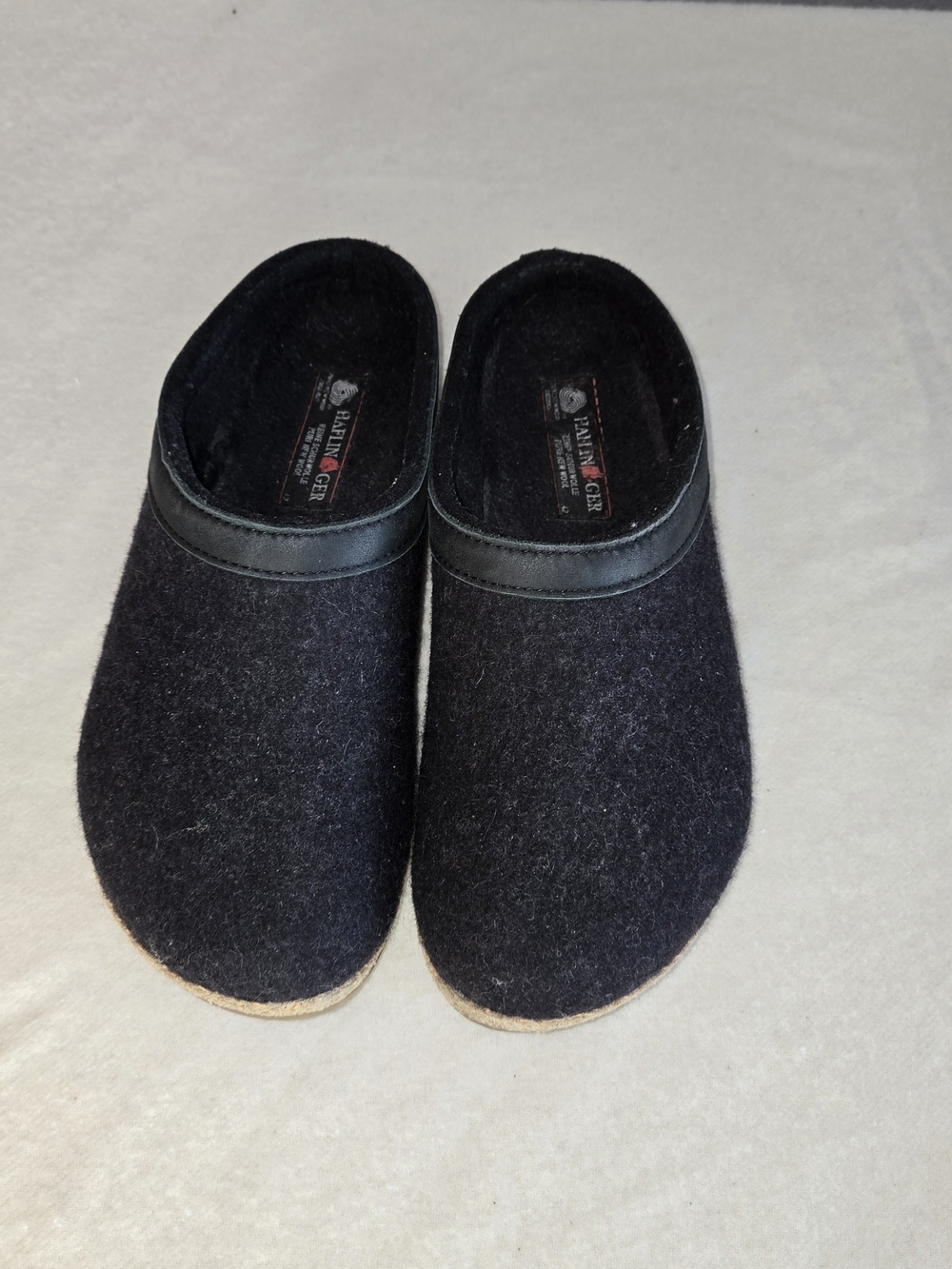 Haflinger Black Wool Clog Mules